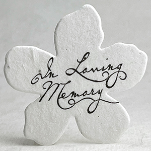 seed paper in loving memory print flower shapes